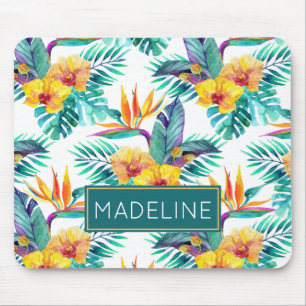 Paradiesvogel u. Orchideen-Muster addieren Ihren Mousepad