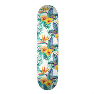 Paradiesvogel u. Orchideen-Muster Skateboard