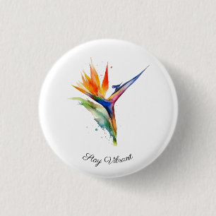 Paradiesvogel-Wasserfarbe, individuell Button