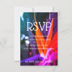 Paradiesvogelblume Farbige RSVP Karte