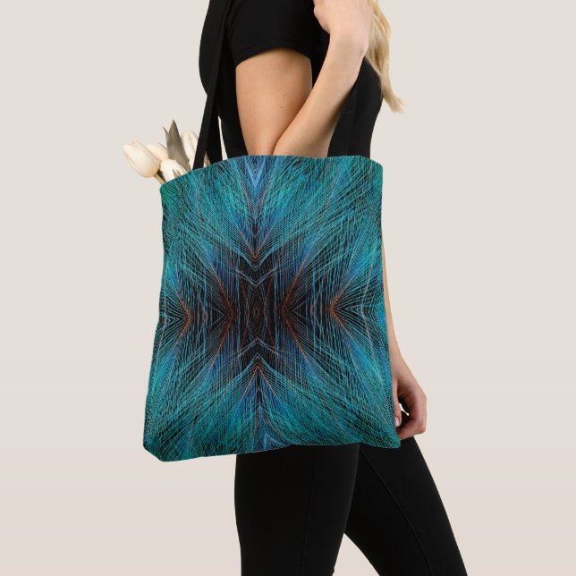 Paradiesvogelfraktal-Federdesign Tasche (Von Nahem)