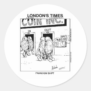 Paradigm Shift Funny Cartoon Geschenke & Sammlerst Runder Aufkleber