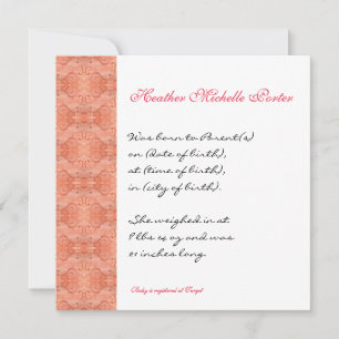 Paradis Moderne Fleur 1, Faire-part de mariage