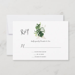 Paradis Tropical Mariage RSVP à la végétation luxu