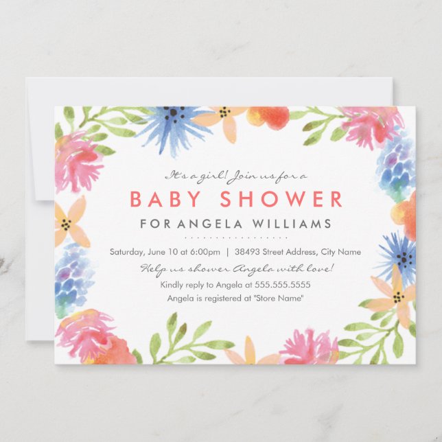 Paradise Baby Shower Invite Einladung (Vorderseite)