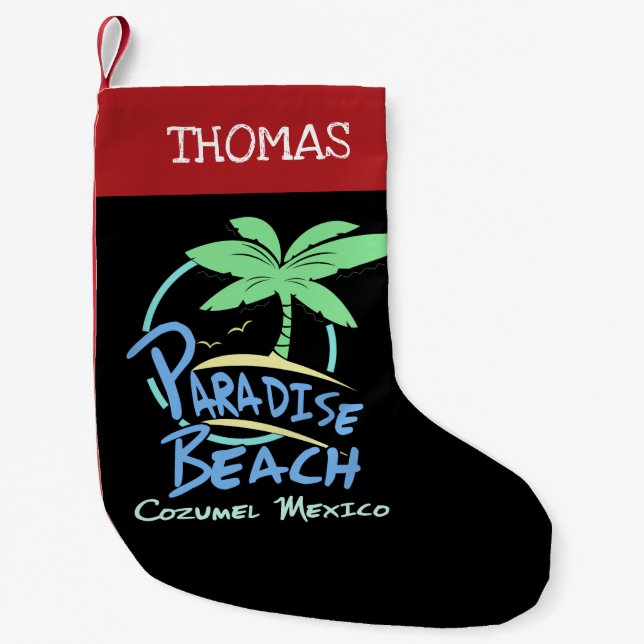 Paradise Beach Cozumel Mexiko Kreuzfahrt Urlaub Kleiner Weihnachtsstrumpf (Vorderseite)