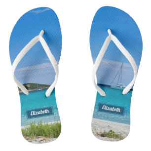 Paradise Beach Foto mit Namen Flip Flops
