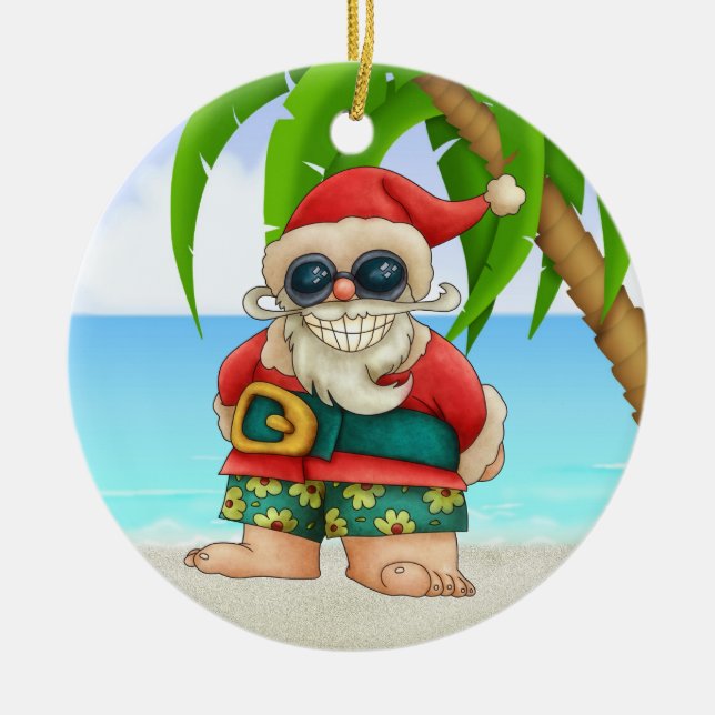 Paradise Beach Santa - SRF Keramikornament (Vorne)