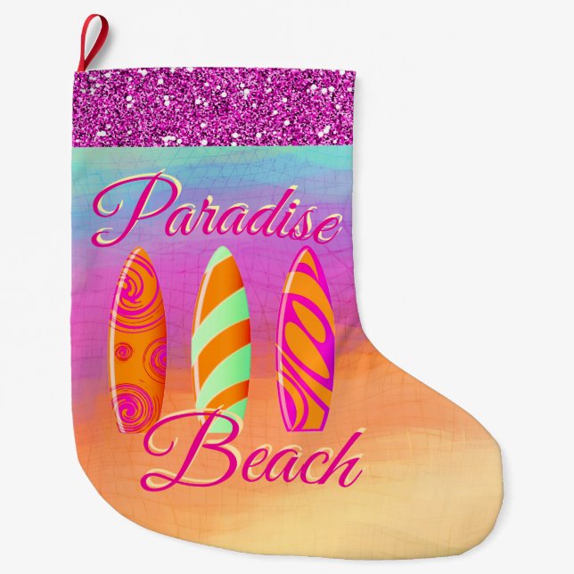 Paradise Beach Surfboards Großer Weihnachtsstrumpf (Vorderseite)