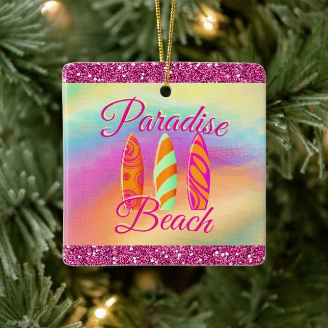Paradise Beach Surfboards Keramikornament (Baum)