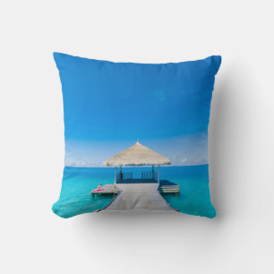 Paradise Beach   Tropisches Resort, Malediven Kissen
