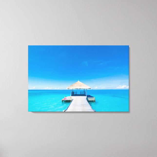 Paradise Beach | Tropisches Resort, Malediven Leinwanddruck (Vorderseite)