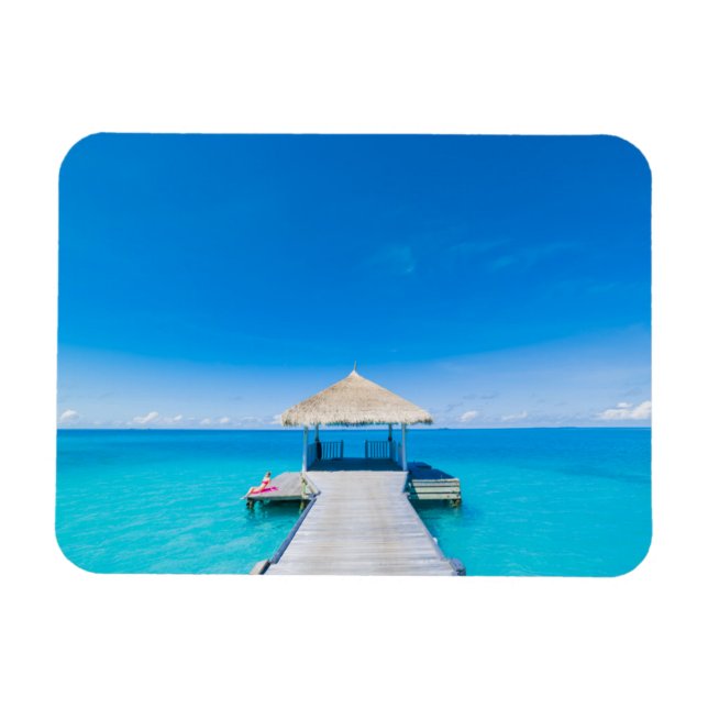 Paradise Beach | Tropisches Resort, Malediven Magnet (Horizontal)