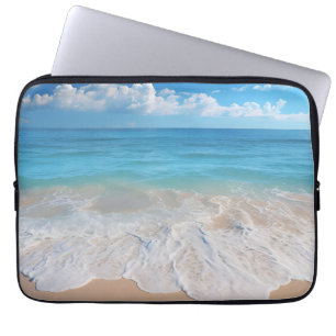 Paradise Beach Wellen Szene Meer Sandinsel Laptopschutzhülle