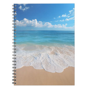 Paradise Beach Wellen Szene Meer Sandinsel Notizblock