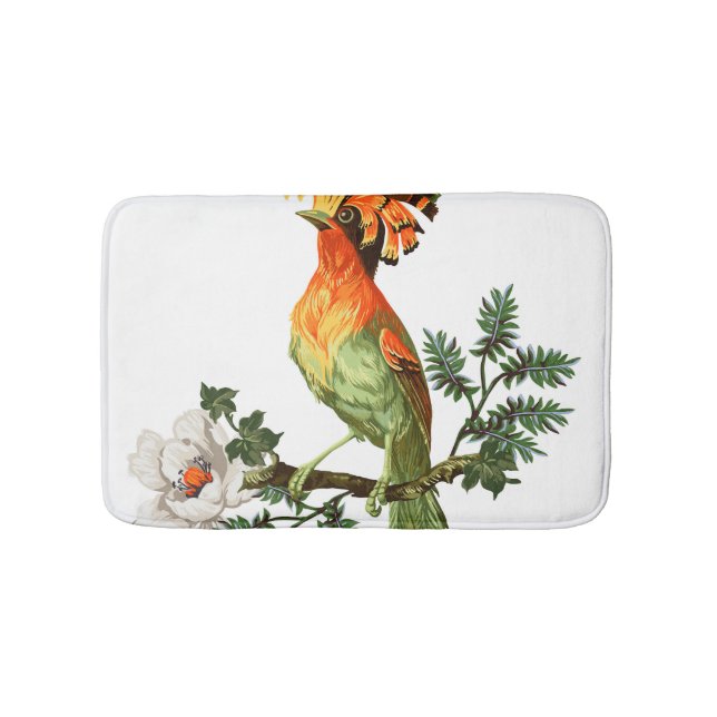 Paradise Birds: Exotic Floral Background Badematte (Vorderseite)
