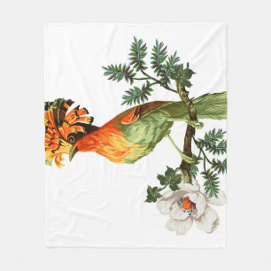 Paradise Birds: Exotic Floral Background Fleecedecke