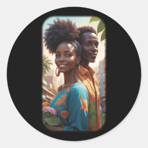Paradise Black Liebe S Series Sticker1 Runder Aufkleber