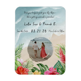 Paradise Blooms Hochzeit Speichern Sie das Datum M Magnet