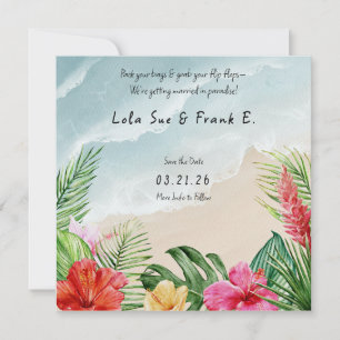 Paradise Blooms Hochzeitssache speichern das Datum