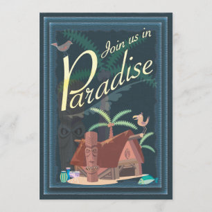 Paradise Blue Hawaii Margarita Party-Einladung Einladung