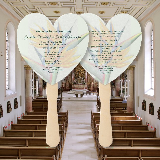 Paradise-Blume Hochzeitsfanprogramme Fächer (Von Creator hochgeladen)