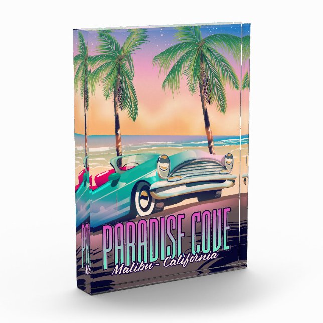 Paradise Cove, Malibu, Kalifornien Reiseplakat Fotoblock (Links)