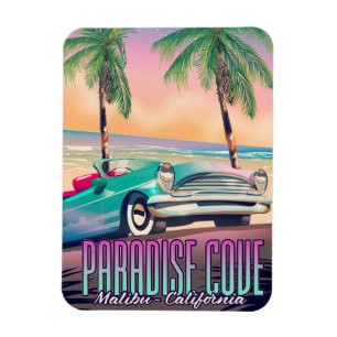 Paradise Cove, Malibu, Kalifornien Reiseplakat Magnet