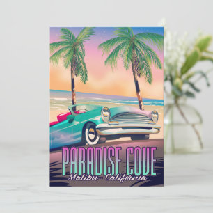Paradise Cove, Malibu, Kalifornien Reiseplakat T-S Einladung