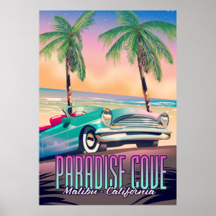 Paradise Cove, Malibu, Kalifornien Reiseposter Poster
