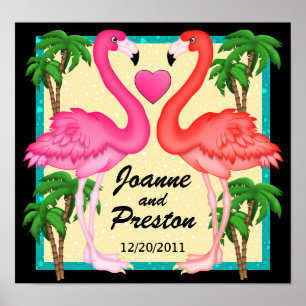 Paradise Flamingo Liebe Poster