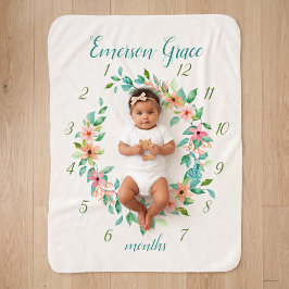 Paradise Floral Baby Girl Monthly Meilenstein Foto Sherpadecke