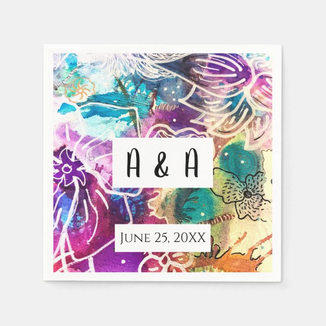 Paradise Floral Wedding Napkins Serviette (Vorderseite)