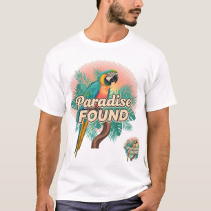 Paradise Found - Vibrannendes tropisches Parrot-De T-Shirt