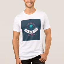 Paradise Holidays Retro Palme Navy Blau Weiß