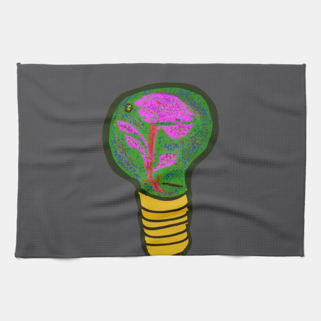 Paradise in a Light Bulb Kitchen Towel Geschirrtuch (Horizontal)