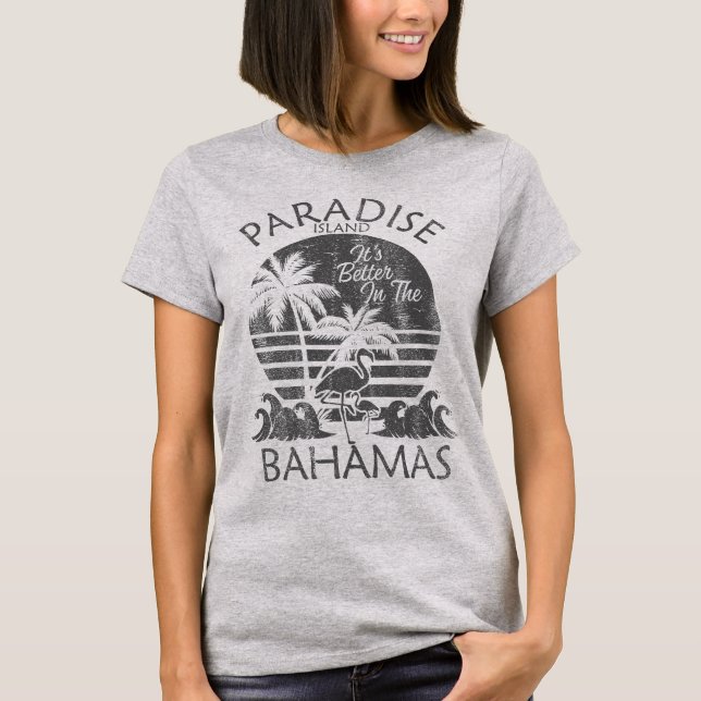 Paradise Insel Bahamas Urlaub Bahamas Schifffahrt T-Shirt (Vorderseite)
