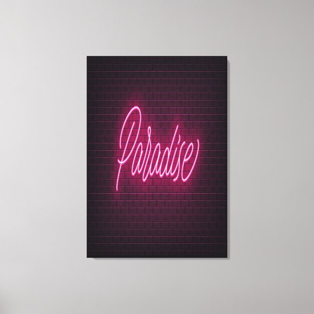 Paradise Neon Light Leinwanddruck (Vorderseite)
