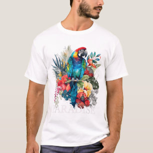 Paradise Parrot Tropical Bird Vacation Beach Flown T-Shirt