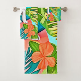 Paradise Puppy Design Badhandtuch Set