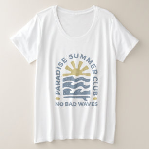 Paradise Summer Club Retro Wellen Große Größe T-Shirt