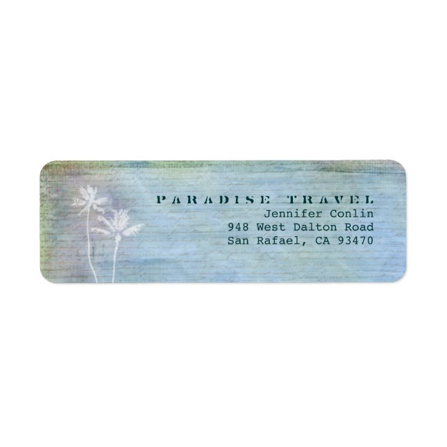 Paradise Travel Retour Adresse Étiquettes (Devant)