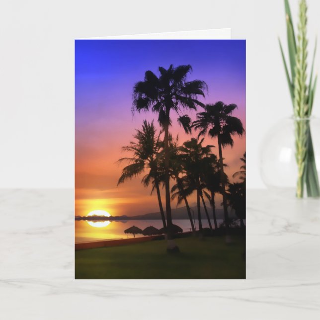 Paradise Tropical Birthday Card Karte (Vorderseite)