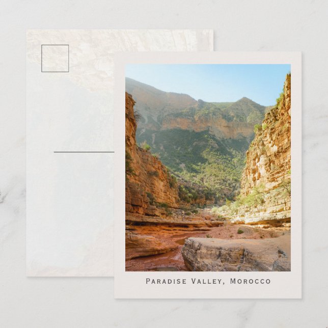 Paradise Valley, Morocco Landscape and Travel Postkarte (Vorne/Hinten)