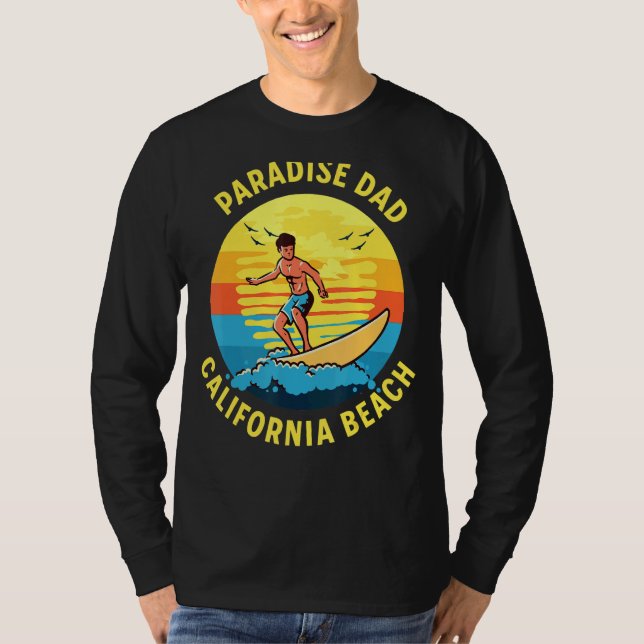 Paradise Vater Surfen T-Shirt (Vorderseite)