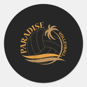 Paradise Volleyball Runder Aufkleber