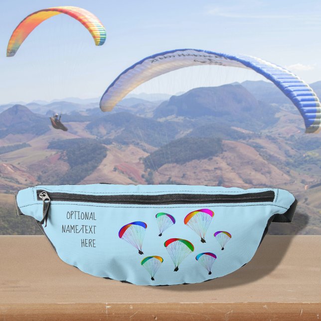 Paraglider Motiv auf Himmelblau, optionaler Name Bauchtasche (Von Creator hochgeladen)