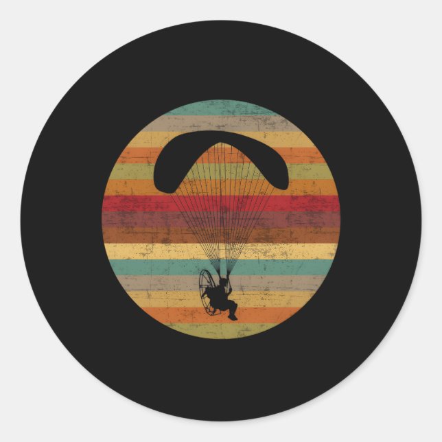 Paraglider Paramotor Runder Aufkleber (Vorderseite)