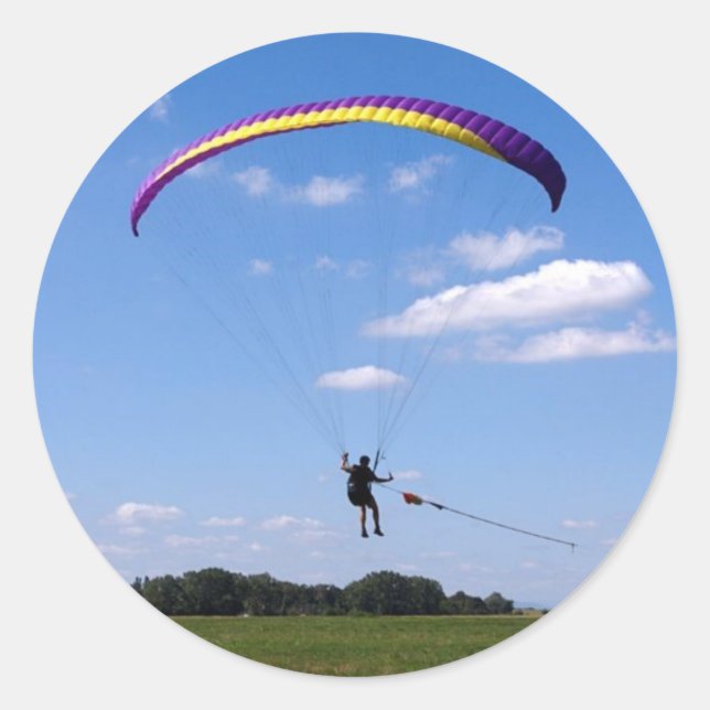 Paraglider Runder Aufkleber (Vorderseite)