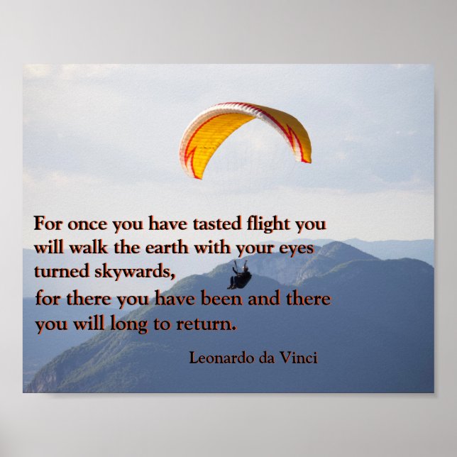 Paragliding Da Vinci Poster (Vorne)
